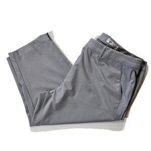 Greg Norman Pants Womens 14 Gray Dress Pants Straight Twill Stretch Pockets Zip